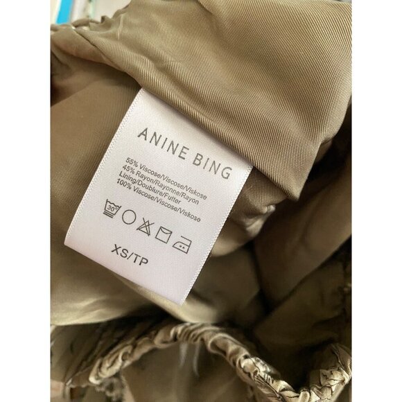 Anine Bing Tropical Print Candice Shorts Sz XS relaxed fit green white summer - Picture 8 of 8